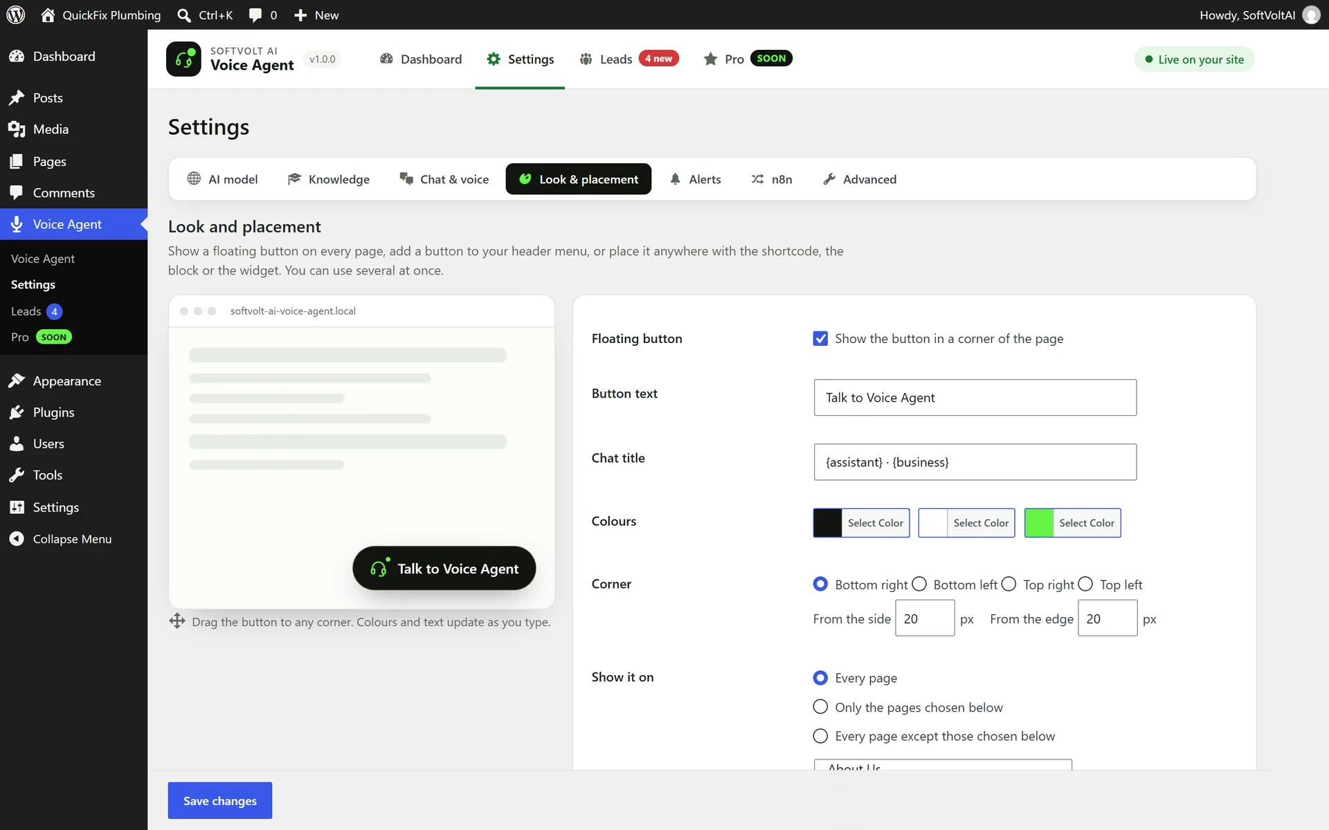 Step 7: Place the button