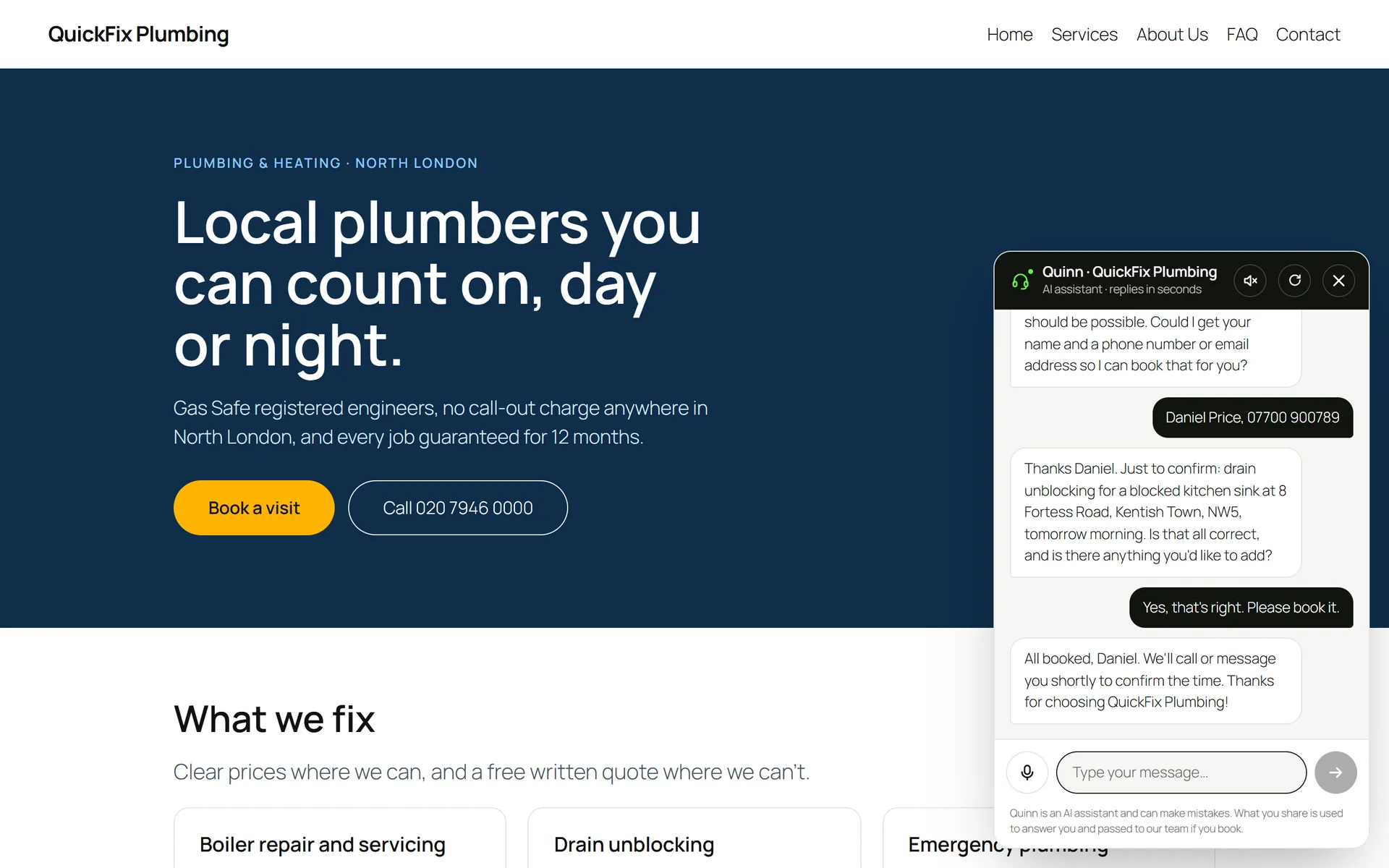 Step 8: Visitors talk or type