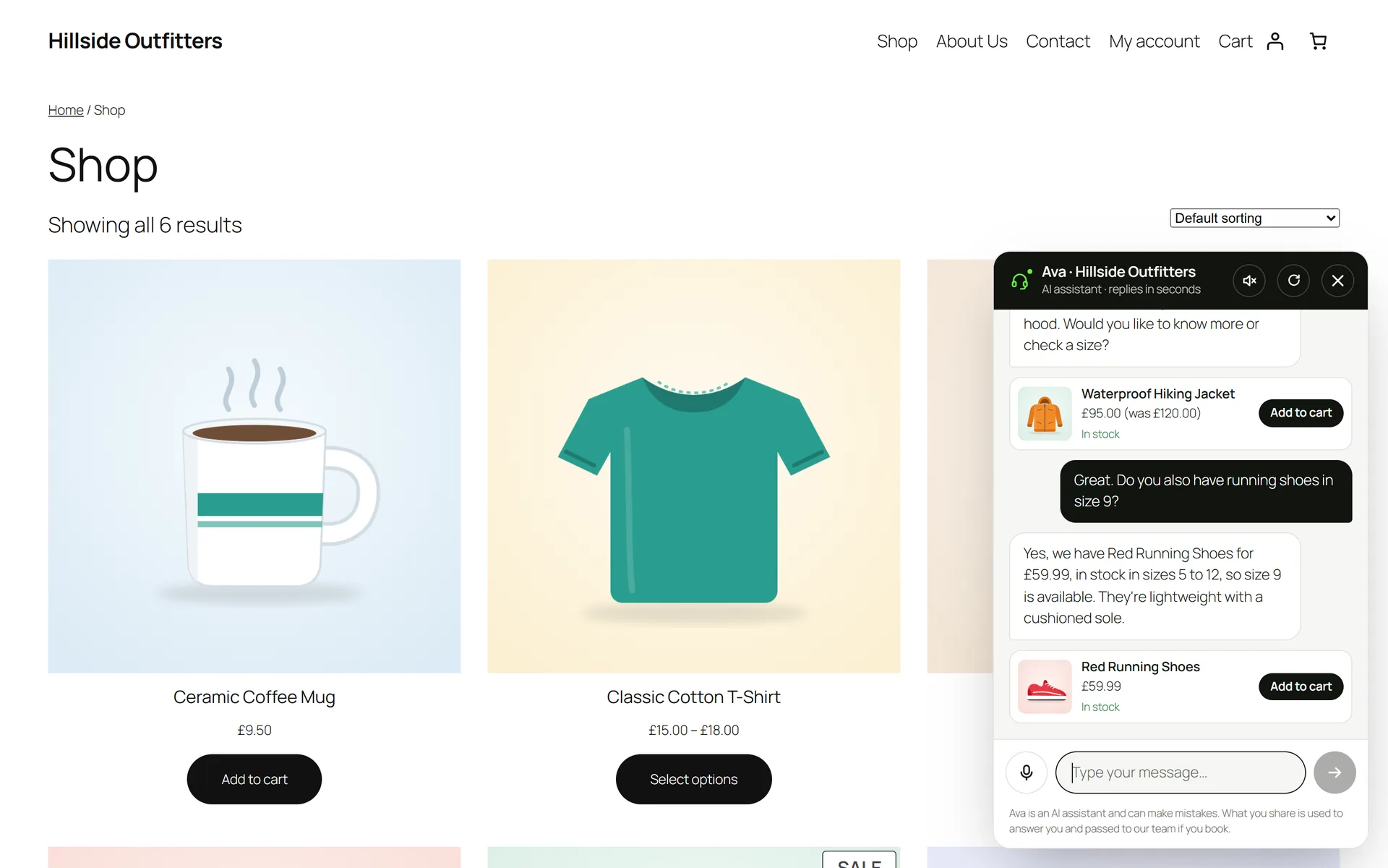 Step 9: In a shop, it shows products