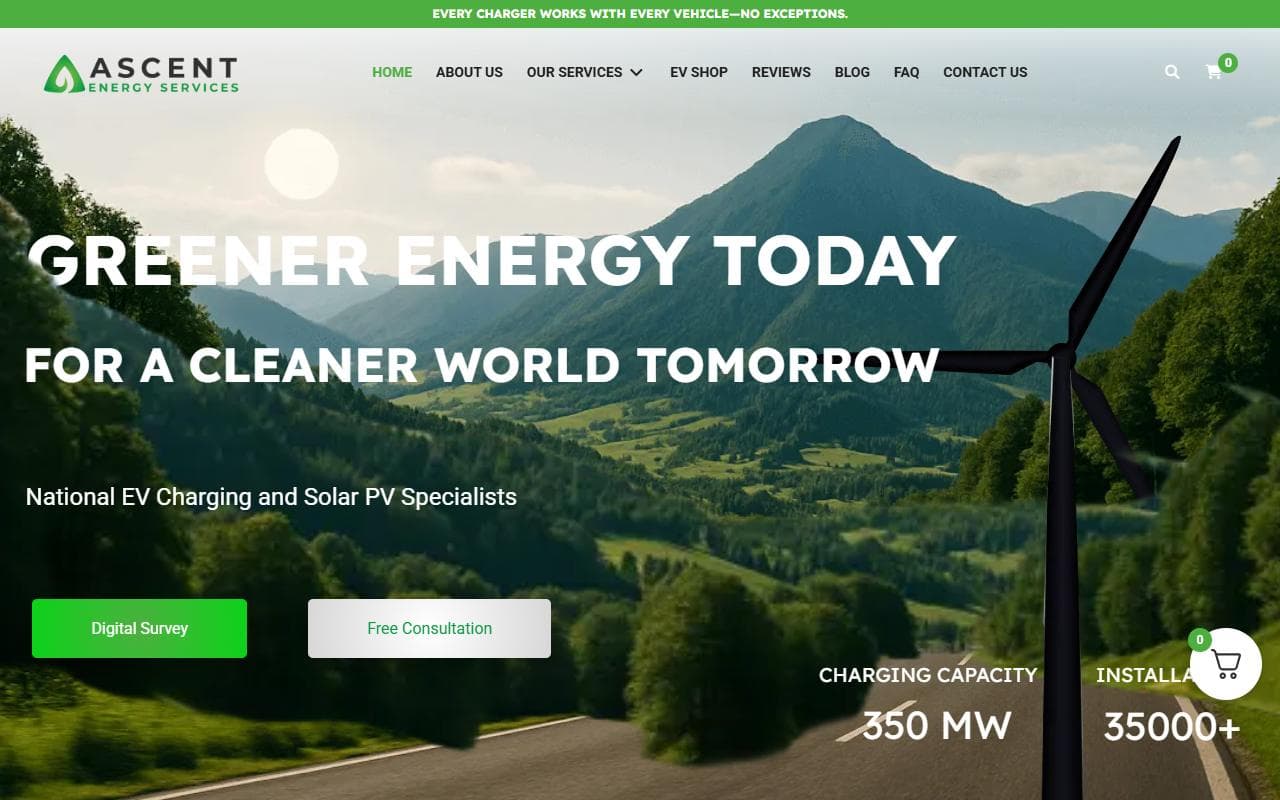 Ascent Energy — homepage screenshot